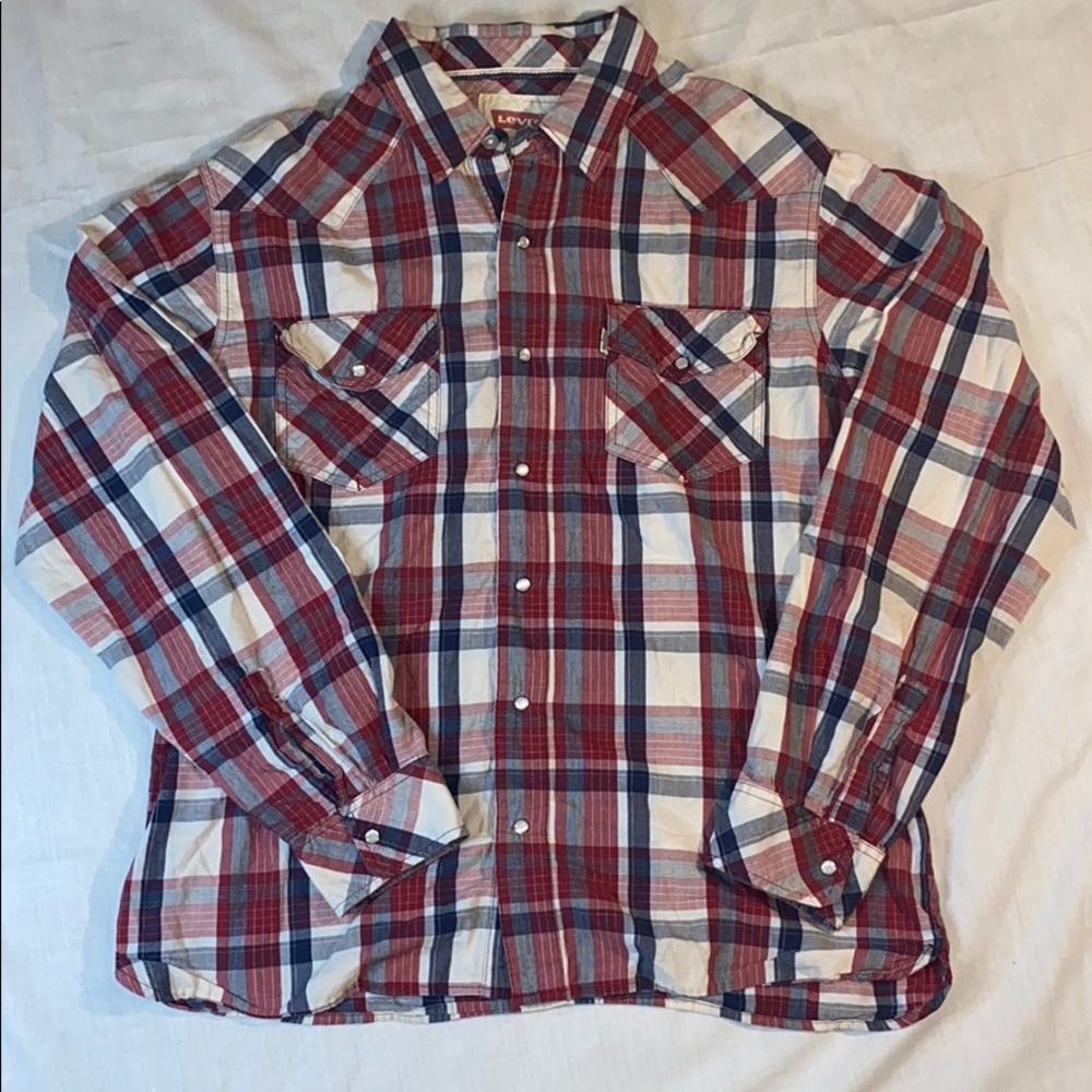 Men’s Levi’s Pearl Button Snap Plaid Shirt